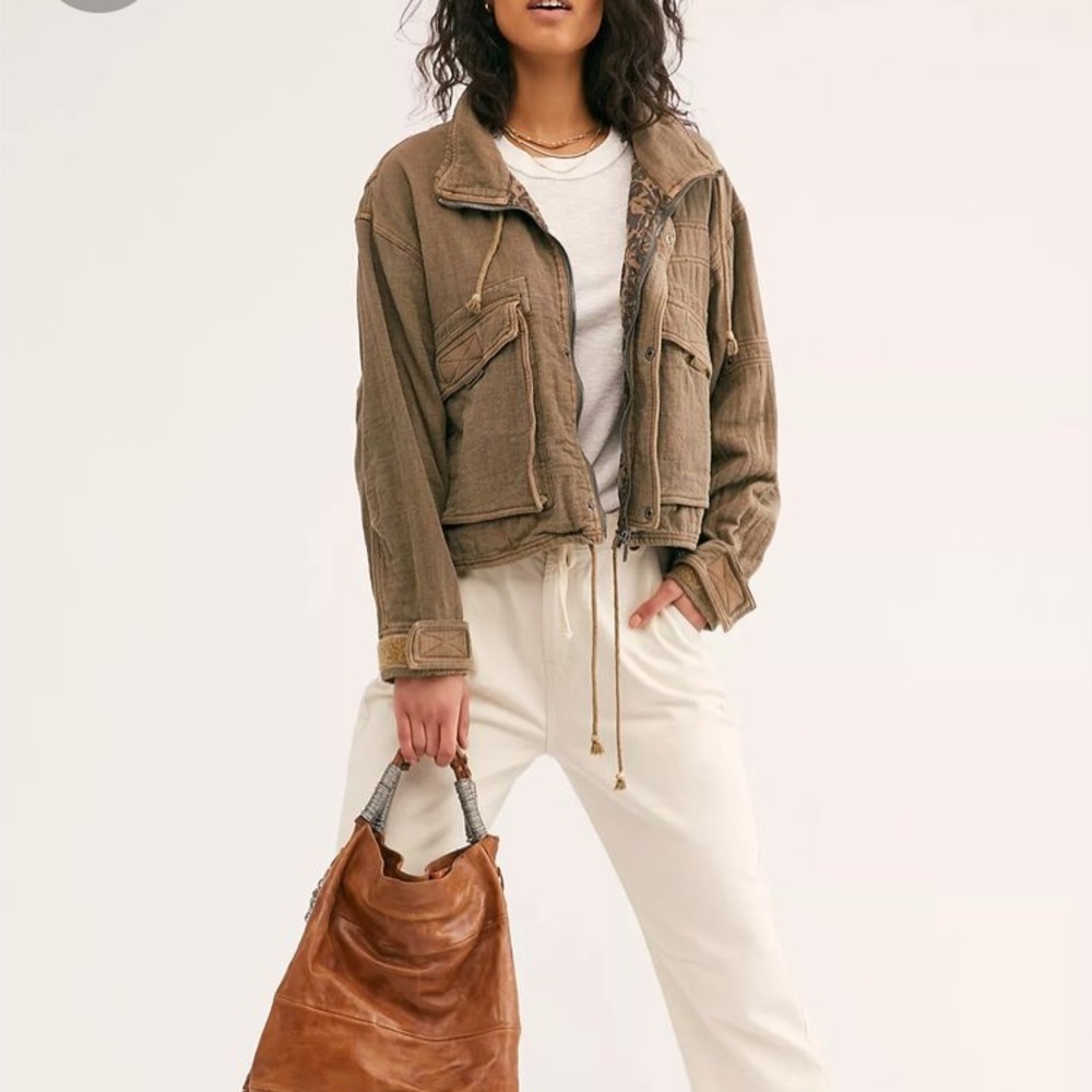 Free People Eyes On You Army Green Surplus Jacket - Picture 3 of 12